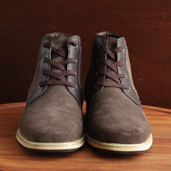 Calto Boots Mens Size 6.5 Brown Elevator Height Increasing Chukka‎ Ankle Casual